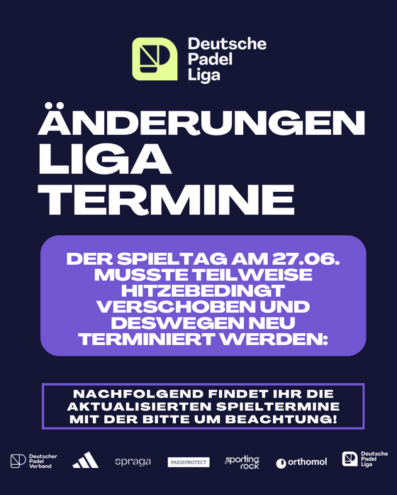 Änderung der Liga Termine