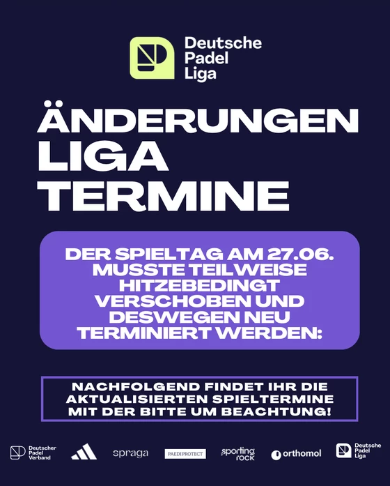 Änderung der Liga Termine